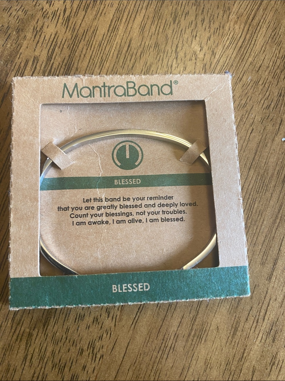 MantraBand silver Thin 'Blessed' Bangle NWT